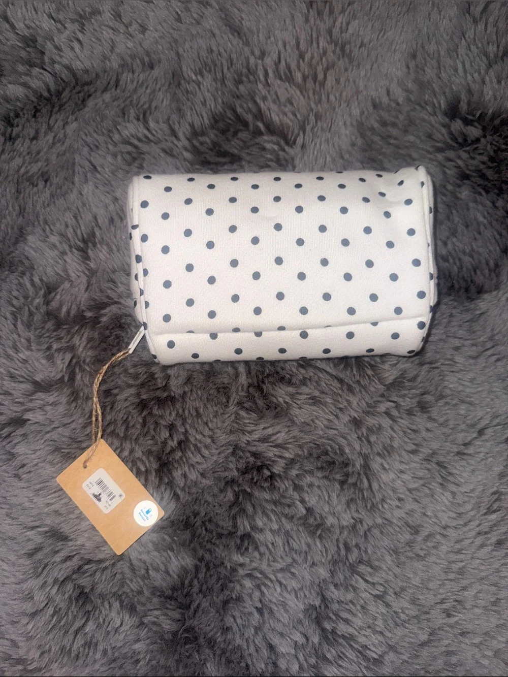PacSun White Polka Dot Cylindrical Wristlet